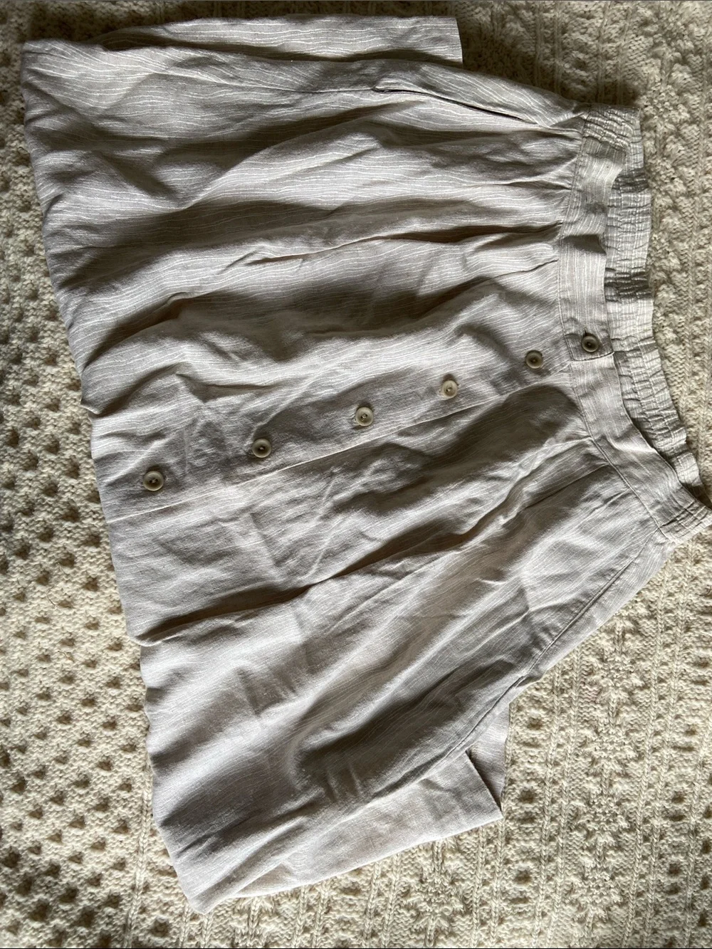 Vintage- Leslie Fay Lightweight Button-Front Linen Skirt Size 8